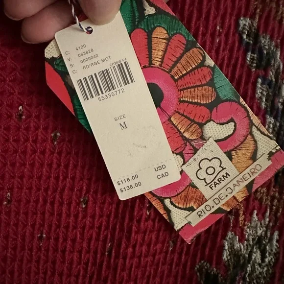 FARM Rio Red Floral Midi Skirt - Picture 4 of 4